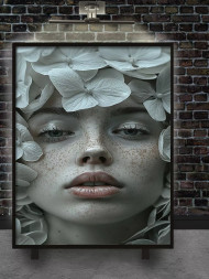 Holstga bosilgan poster &quot;Yuzdagi gul jimjimasi&quot;