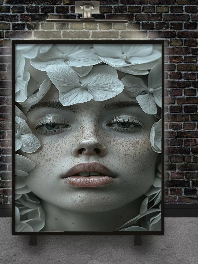 Постер на холсте &amp;quot;Цветочная тишина лица&amp;quot;
