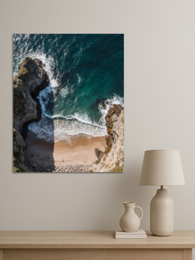 Holstga bosilgan poster &amp;quot;Qoyalar va sohil&amp;quot;