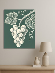 Постер на холсте &amp;quot;Виноградная гроздь в графике&amp;quot;