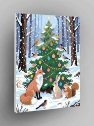 Raqamlar bo‘yicha rasm &quot;Hayvonlar archa yonida&quot;