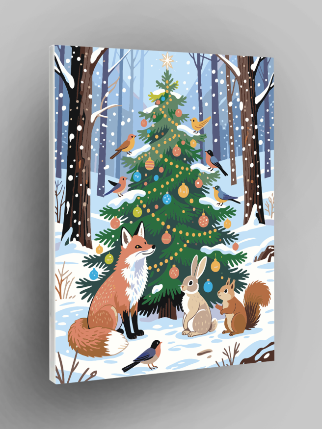 Raqamlar bo‘yicha rasm &amp;quot;Hayvonlar archa yonida&amp;quot;