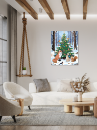 Raqamlar bo‘yicha rasm &quot;Hayvonlar archa yonida&quot;