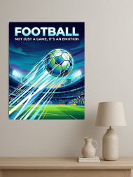 Holstga bosilgan poster "Parvozdagi futbol to‘pi"