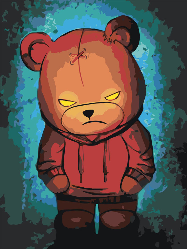 Raqamlar bo&amp;#039;yicha rasm &amp;quot;G&amp;#039;azablangan ayiq&amp;quot;