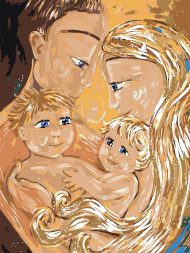 Raqamlar bo'yicha rasm "Katta ko'zli oila"