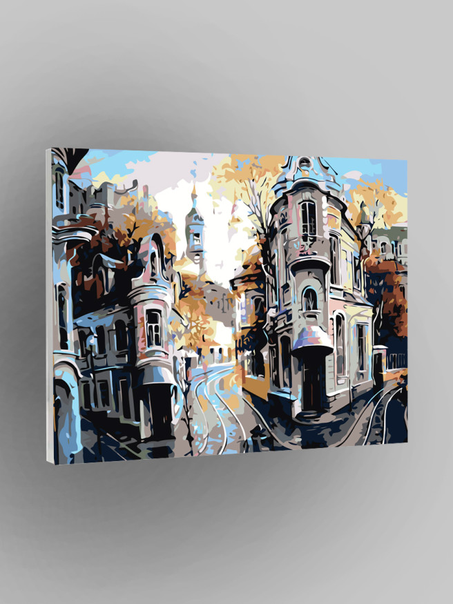 Картина по номерам &amp;quot;Улицы  с рельсами&amp;quot;