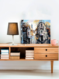 Картина по номерам &amp;quot;Улицы  с рельсами&amp;quot;