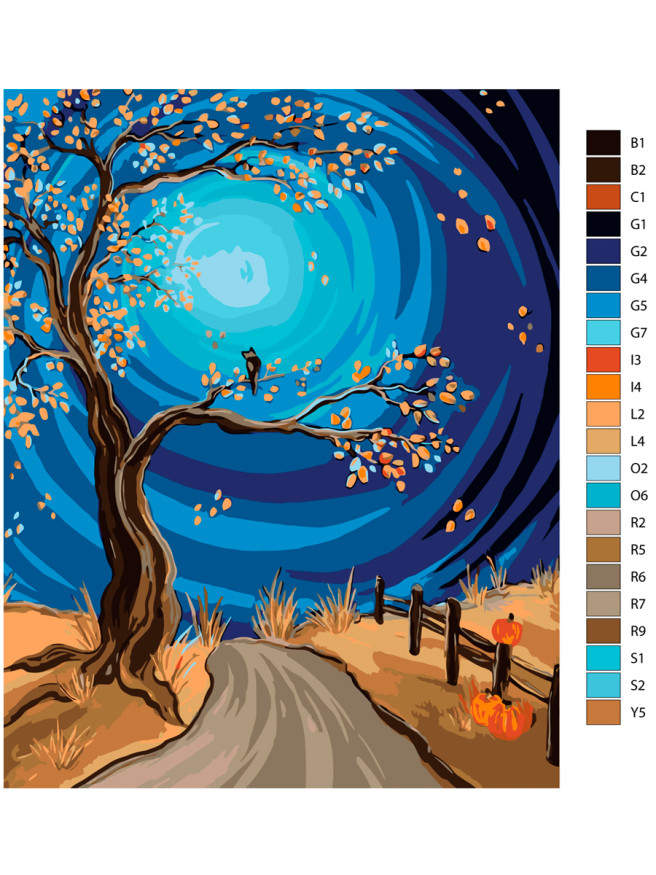 Raqamlar bo&amp;#039;yicha rasm &amp;quot;Bargsiz daraxt&amp;quot;