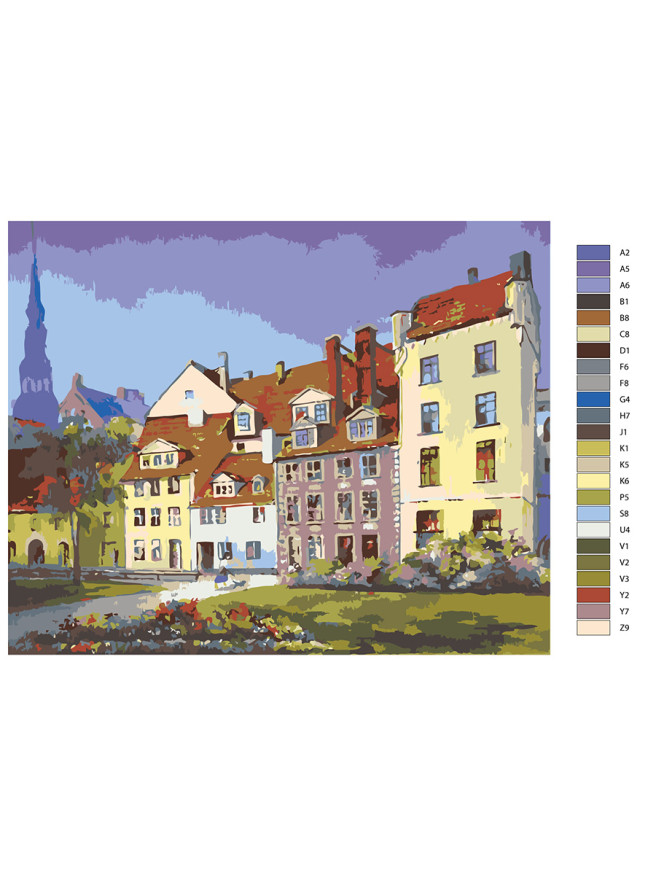 Картина по номерам &amp;quot;Четырёхэтажный дом&amp;quot;