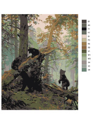 Raqamlar bo'yicha rasm "O'rmonda ayiqlar"