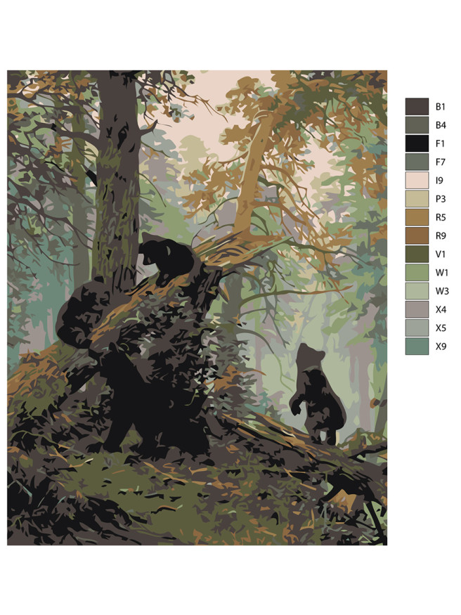 Raqamlar bo&amp;#039;yicha rasm &amp;quot;O&amp;#039;rmonda ayiqlar&amp;quot;