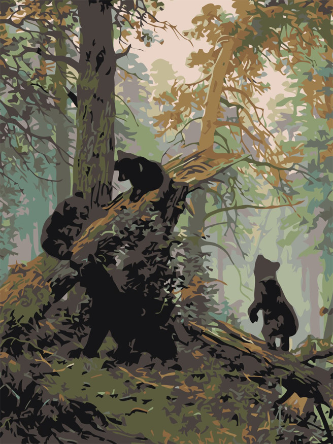 Raqamlar bo&amp;#039;yicha rasm &amp;quot;O&amp;#039;rmonda ayiqlar&amp;quot;