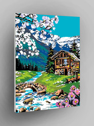 Raqamlar bo&#039;yicha rasm &quot;Tog&#039;larda bahor&quot;