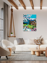 Raqamlar bo&#039;yicha rasm &quot;Tog&#039;larda bahor&quot;