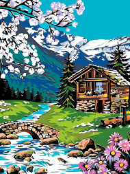 Raqamlar bo&#039;yicha rasm &quot;Tog&#039;larda bahor&quot;