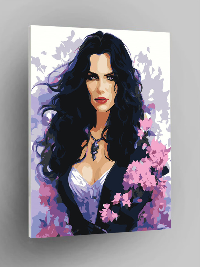 Картина по номерам &amp;quot;Брюнетка в цветах&amp;quot;