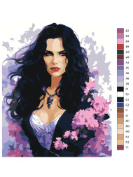 Картина по номерам &amp;quot;Брюнетка в цветах&amp;quot;