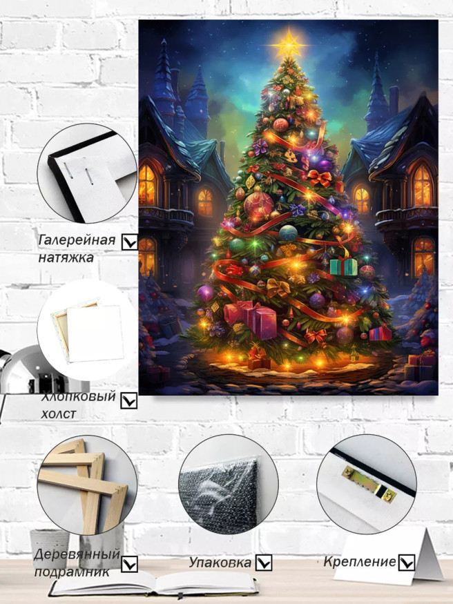 Постер на холсте &amp;quot;Волшебная ёлка на рождество&amp;quot;