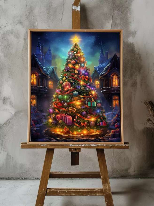 Постер на холсте &amp;quot;Волшебная ёлка на рождество&amp;quot;