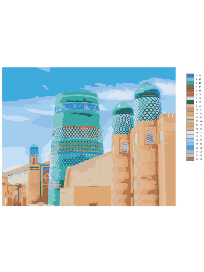 Raqamlar bo‘yicha rasm &amp;quot;Xiva. Gumbazlar va minoralar&amp;quot;