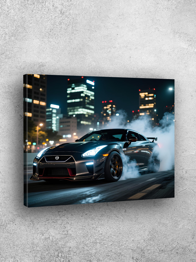 Постер на холсте &amp;quot;Дрифт в ночном городе&amp;quot;