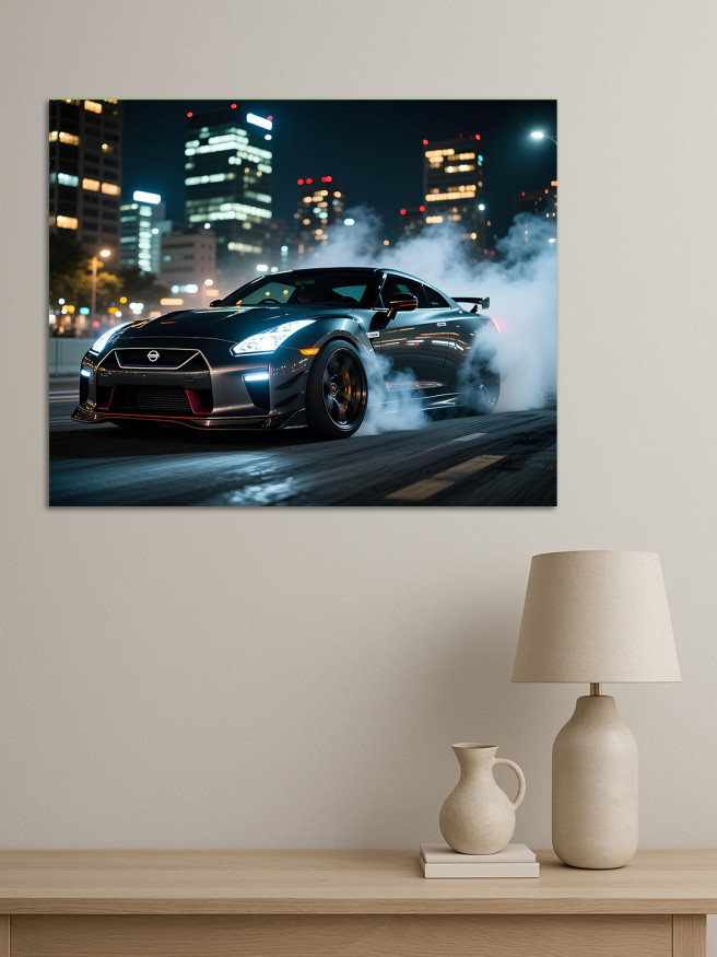 Постер на холсте &amp;quot;Дрифт в ночном городе&amp;quot;