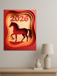 Постер на холсте "Огненный силуэт 2026"