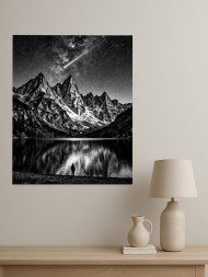 Постер на холсте &amp;quot;Горы под падающей звездой&amp;quot;