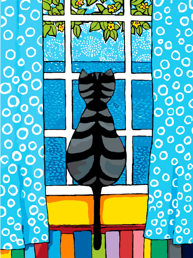 Raqamlar bo&amp;#039;yicha rasm &amp;quot;Oyna oldidagi mushuk&amp;quot;