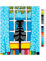 Картина по номерам &amp;quot;Кошка у окна&amp;quot;