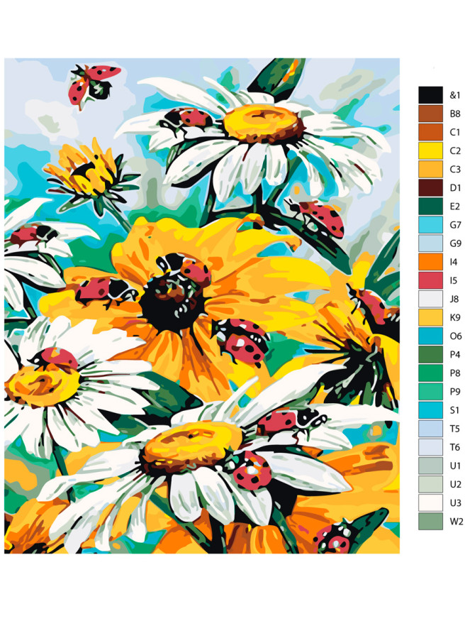 Raqamlar bo&amp;#039;yicha rasm &amp;quot;Yorqin moychehcaklar&amp;quot;