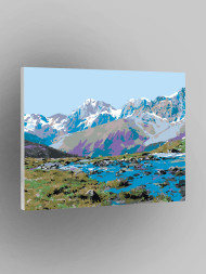 Raqamlar bo&#039;yicha rasm &quot;Tog&#039;dagi daryo&quot;