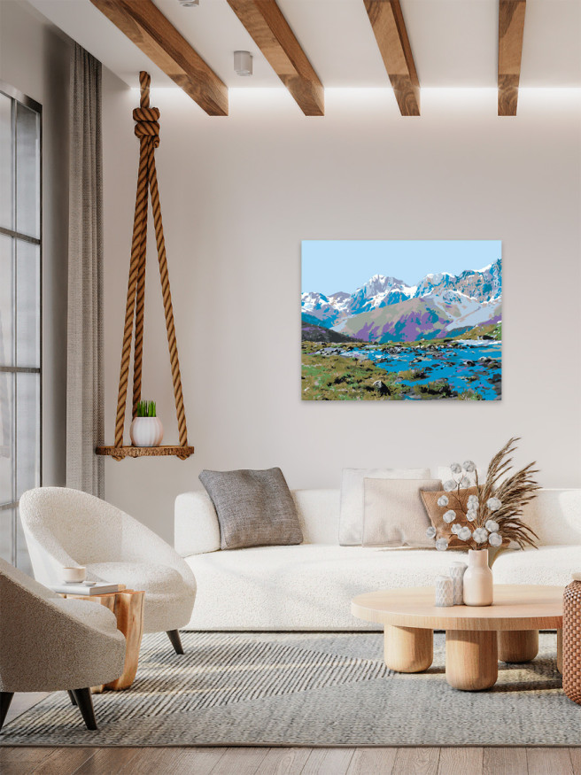 Raqamlar bo&amp;#039;yicha rasm &amp;quot;Tog&amp;#039;dagi daryo&amp;quot;