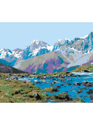 Raqamlar bo&#039;yicha rasm &quot;Tog&#039;dagi daryo&quot;