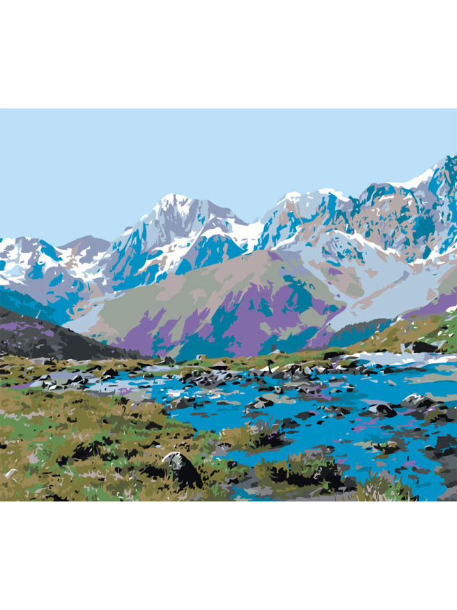 Raqamlar bo&amp;#039;yicha rasm &amp;quot;Tog&amp;#039;dagi daryo&amp;quot;