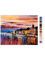 Raqamlar bo'yicha rasm "Dengiz bo'yidagi binolar"