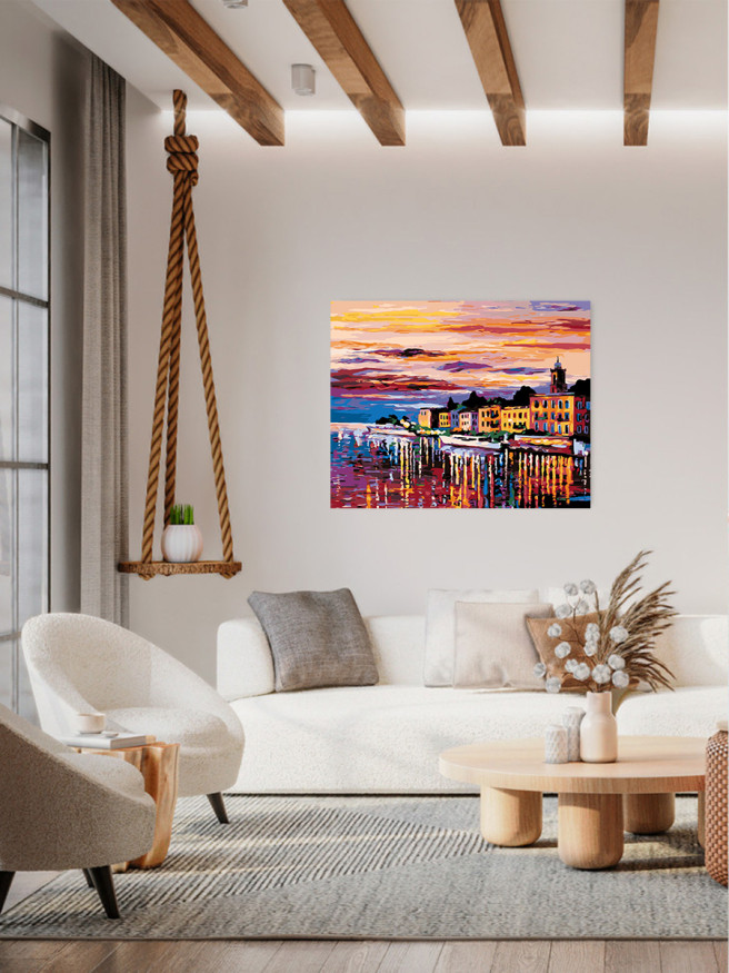 Raqamlar bo&amp;#039;yicha rasm &amp;quot;Dengiz bo&amp;#039;yidagi binolar&amp;quot;