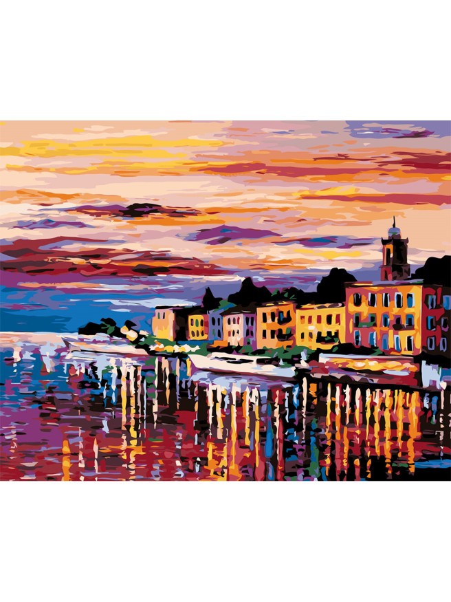 Raqamlar bo&amp;#039;yicha rasm &amp;quot;Dengiz bo&amp;#039;yidagi binolar&amp;quot;