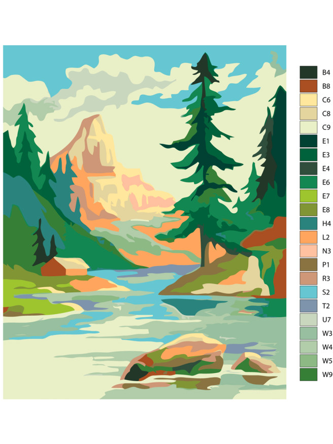 Raqamlar bo&amp;#039;yicha rasm &amp;quot;Tog&amp;#039;li o&amp;#039;rmonlar&amp;quot;