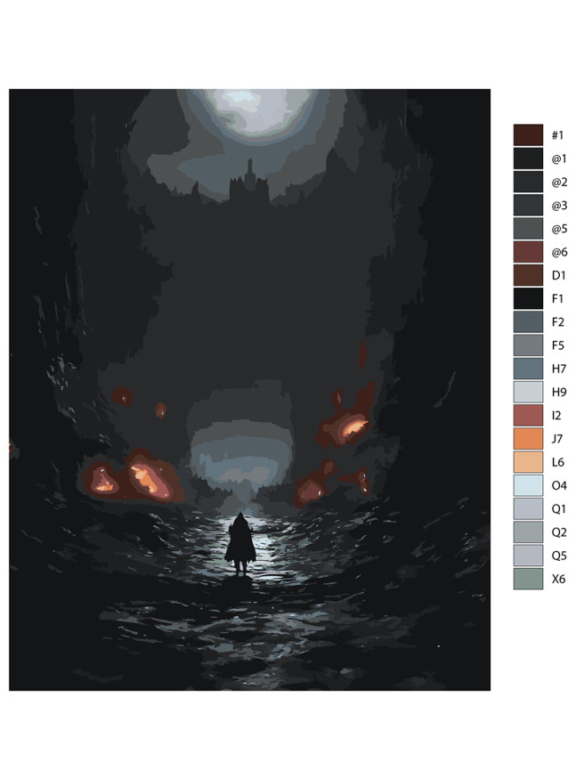 Raqamlar bo&amp;#039;yicha rasm &amp;quot;Qal&amp;#039;adagi siluet&amp;quot;