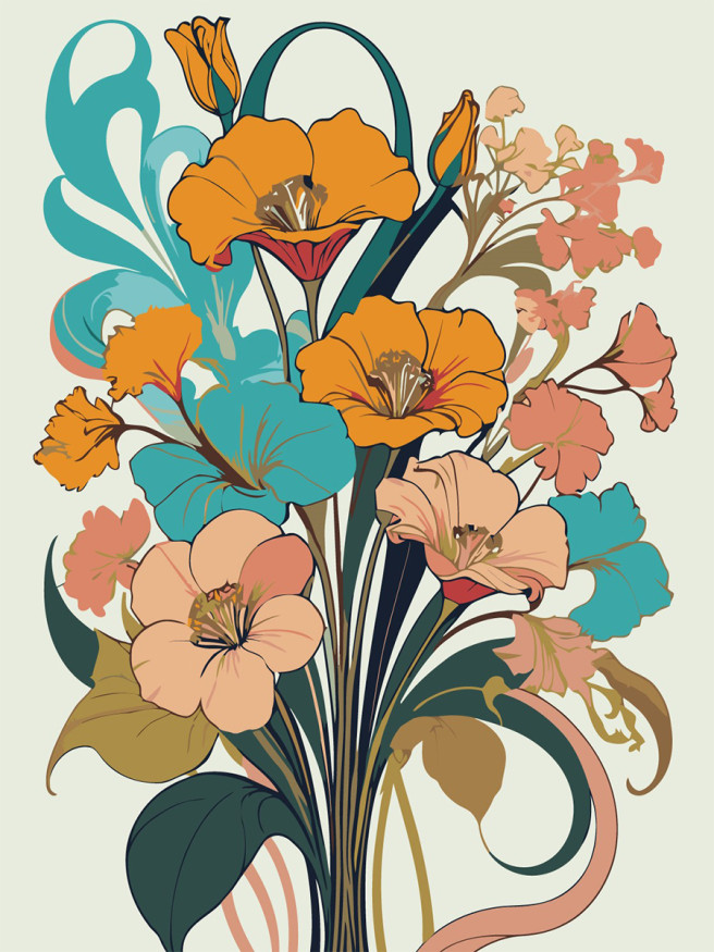 Картина по номерам &amp;quot;Красивые цветы&amp;quot;