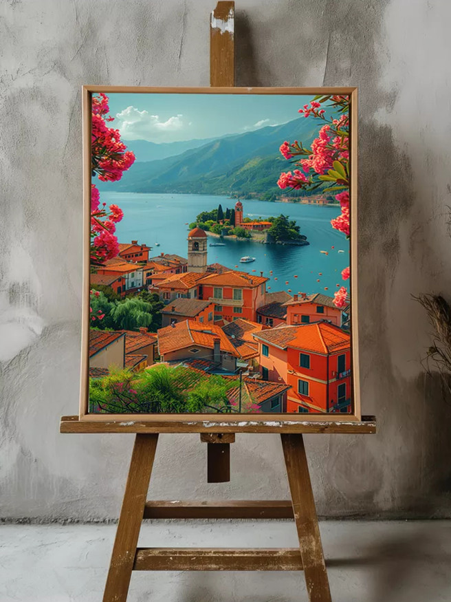 Постер на холсте &amp;quot;Летний пейзаж озера Комо&amp;quot;