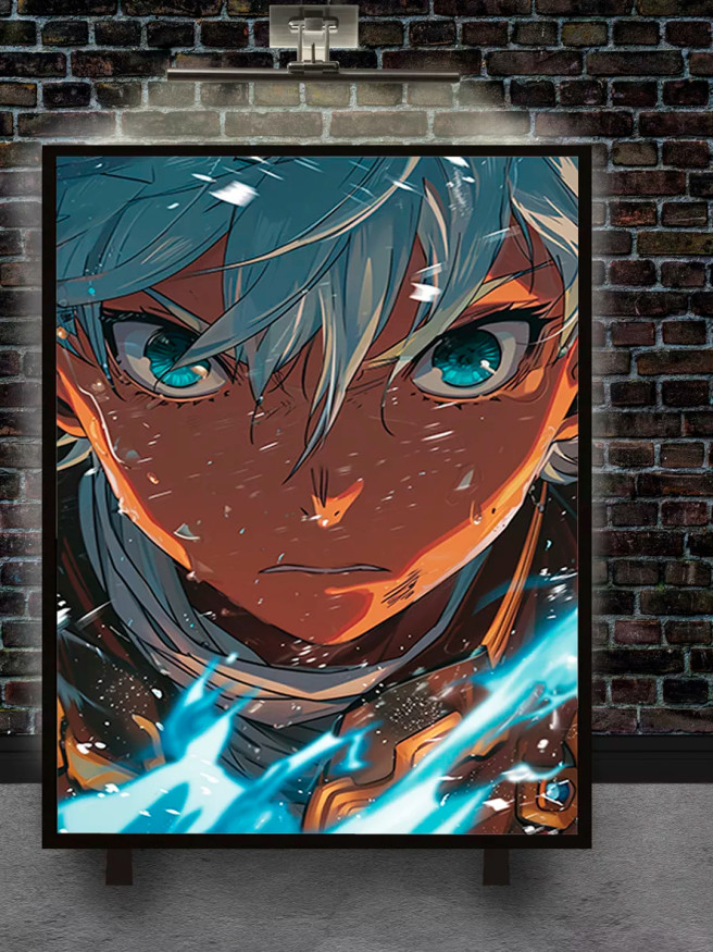 Постер на холсте &amp;quot;Огненный взгляд героя&amp;quot;