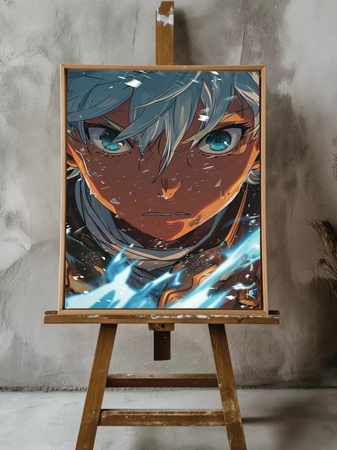 Постер на холсте &amp;quot;Огненный взгляд героя&amp;quot;