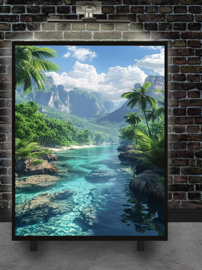 Holstga bosilgan poster &amp;quot;Tropikadagi zumrad daryo&amp;quot;