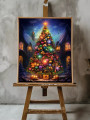 Постер на холсте &amp;quot;Праздничная ёлка с подарками&amp;quot;