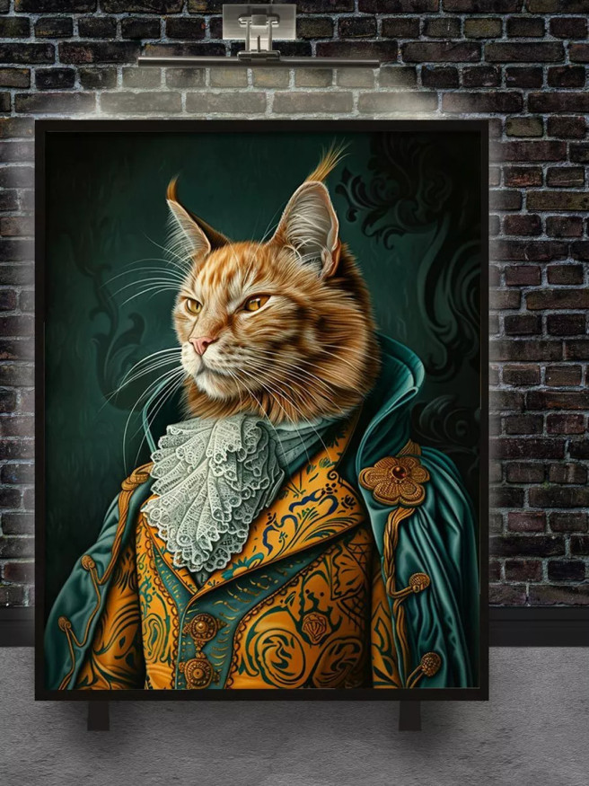 Holstga bosilgan poster &amp;quot;Zodagon mushuk qiyofasida&amp;quot;