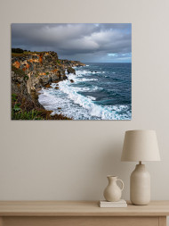 Постер на холсте &amp;quot;Морские волны у скалистого берега&amp;quot;