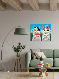 Картина по номерам &amp;quot;Котики с десертами&amp;quot;